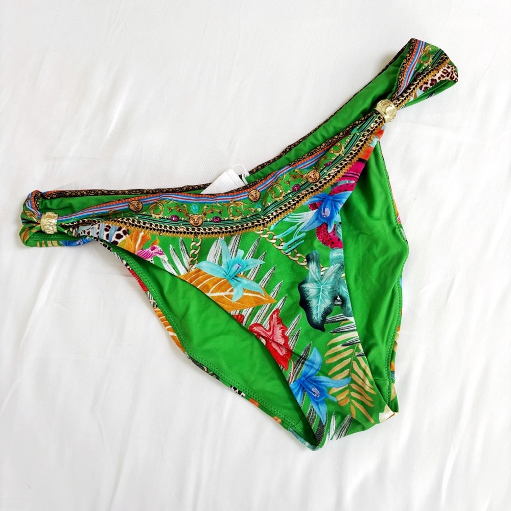 NWOT Curious And Curiouser Green Bikini Bottom S